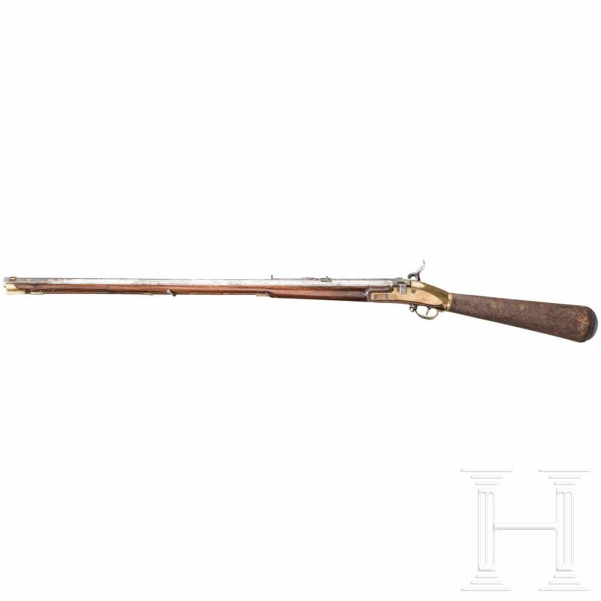 A repeating air rifle, Girardoni system, 18th centuryOctagonal barrel in 12.5 mm calibre, length - Bild 2 aus 7