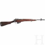 A Enfield No. 5 Mk 1, "Jungle Carbine"Kal. .303 brit., Nr. L2158, nummerngleich. Blanker Lauf mit