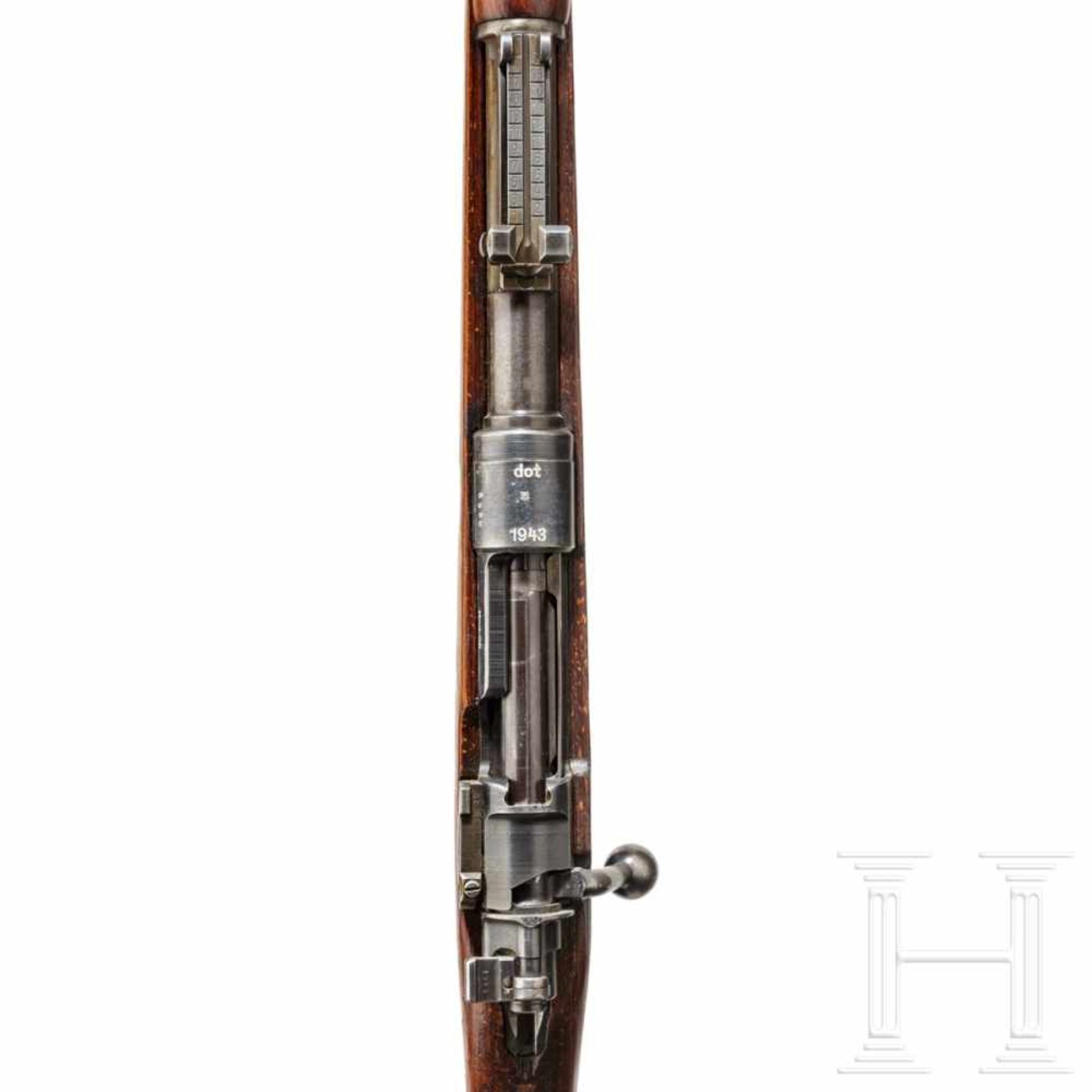 A carbine 98 k, code "dot - 1943"Kal. 8x57 IS, Nr. 5958m, nummerngleich. Fast blanker Lauf. - Bild 3 aus 3
