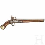 A Sea Service pistol, ca. 1800Glatter Lauf im Kaliber 16 mm, links über der Kammer vor dem