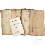 Documents of the riflemen's company Blankenhain, 1747 to 1801Vier Aktenbündel mit Belegen und