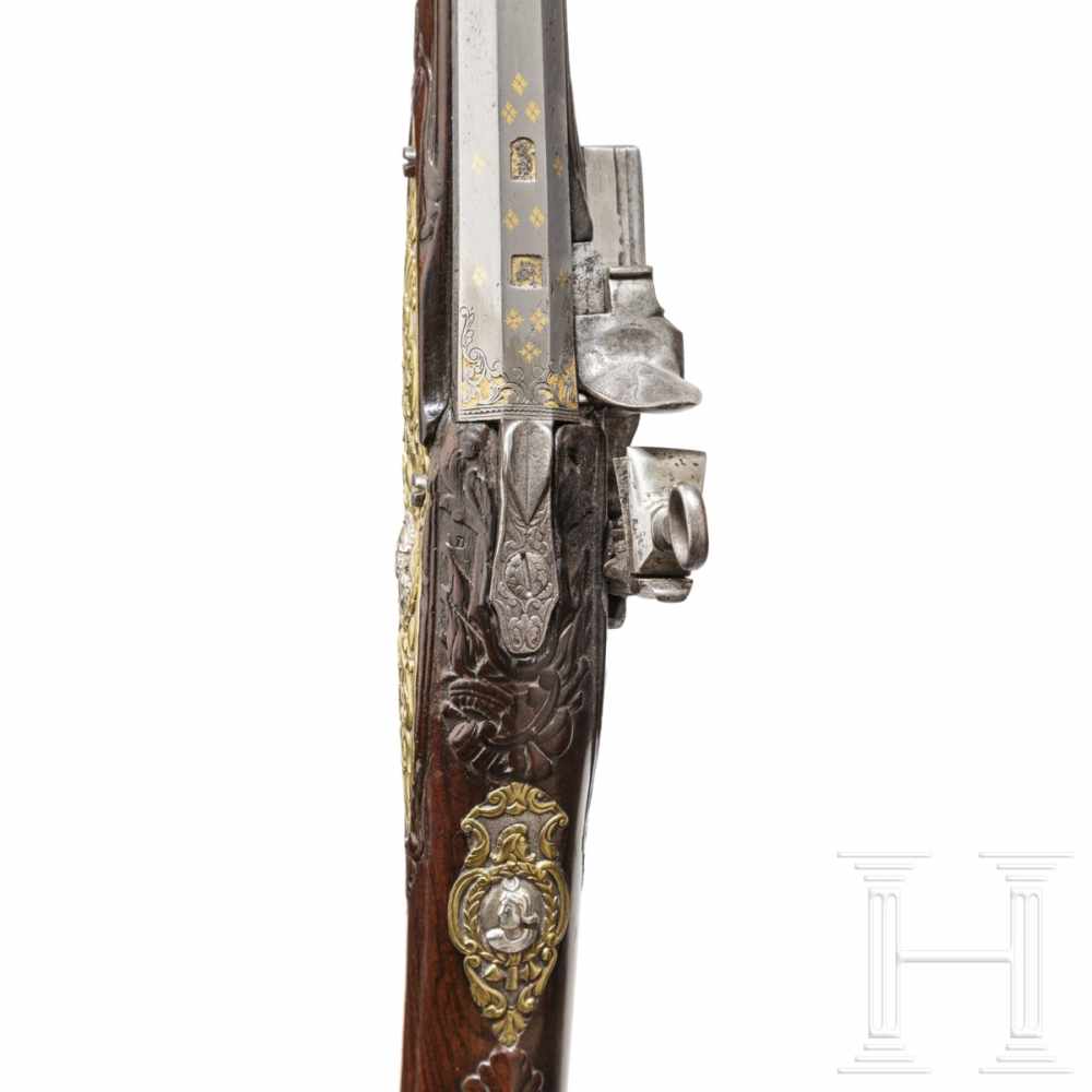 A deluxe miquelet rifle from a noble estate, Thomaso Contino of Pinerolo, circa 1720Two-stage - Image 7 of 11