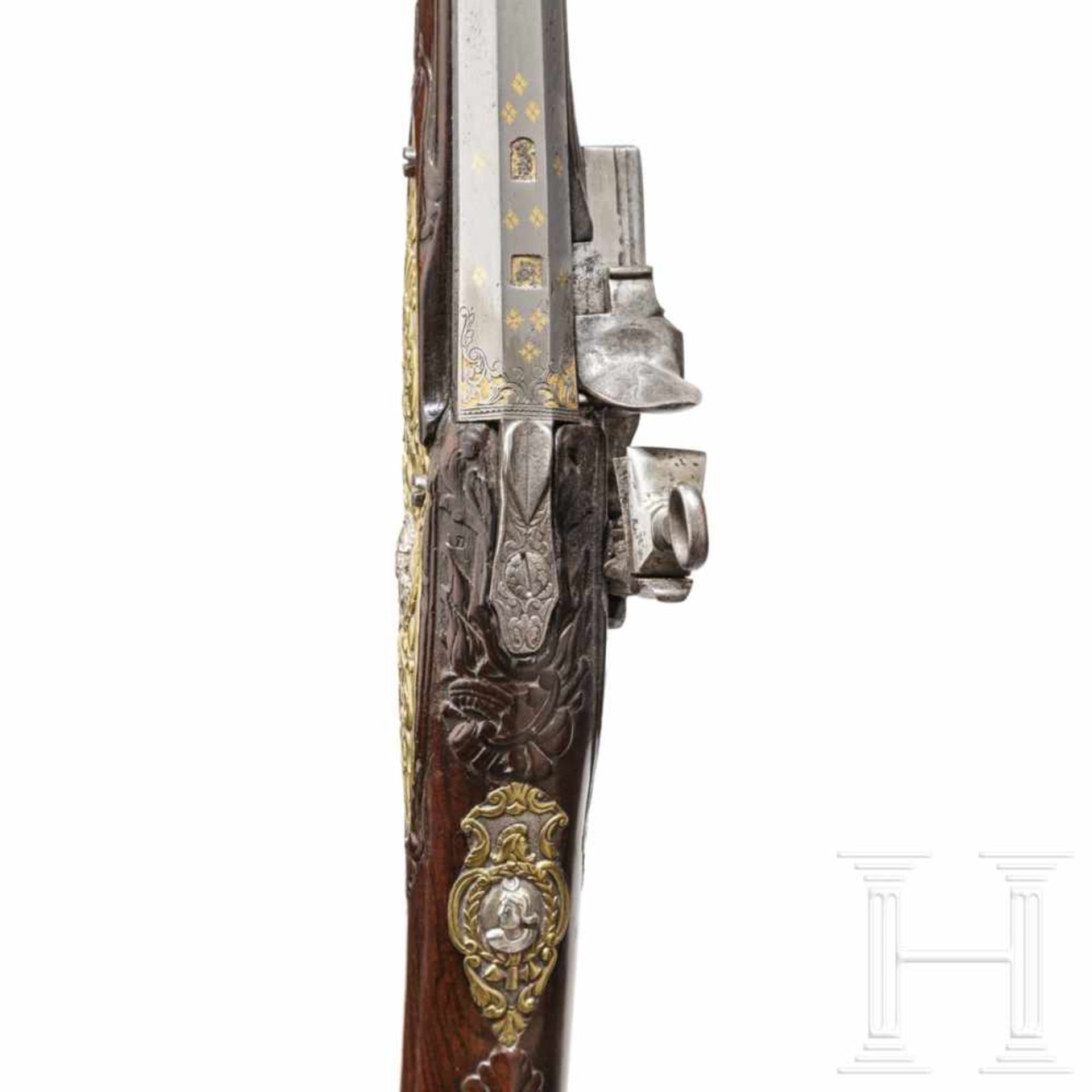 A deluxe miquelet rifle from a noble estate, Thomaso Contino of Pinerolo, circa 1720Two-stage - Bild 7 aus 11