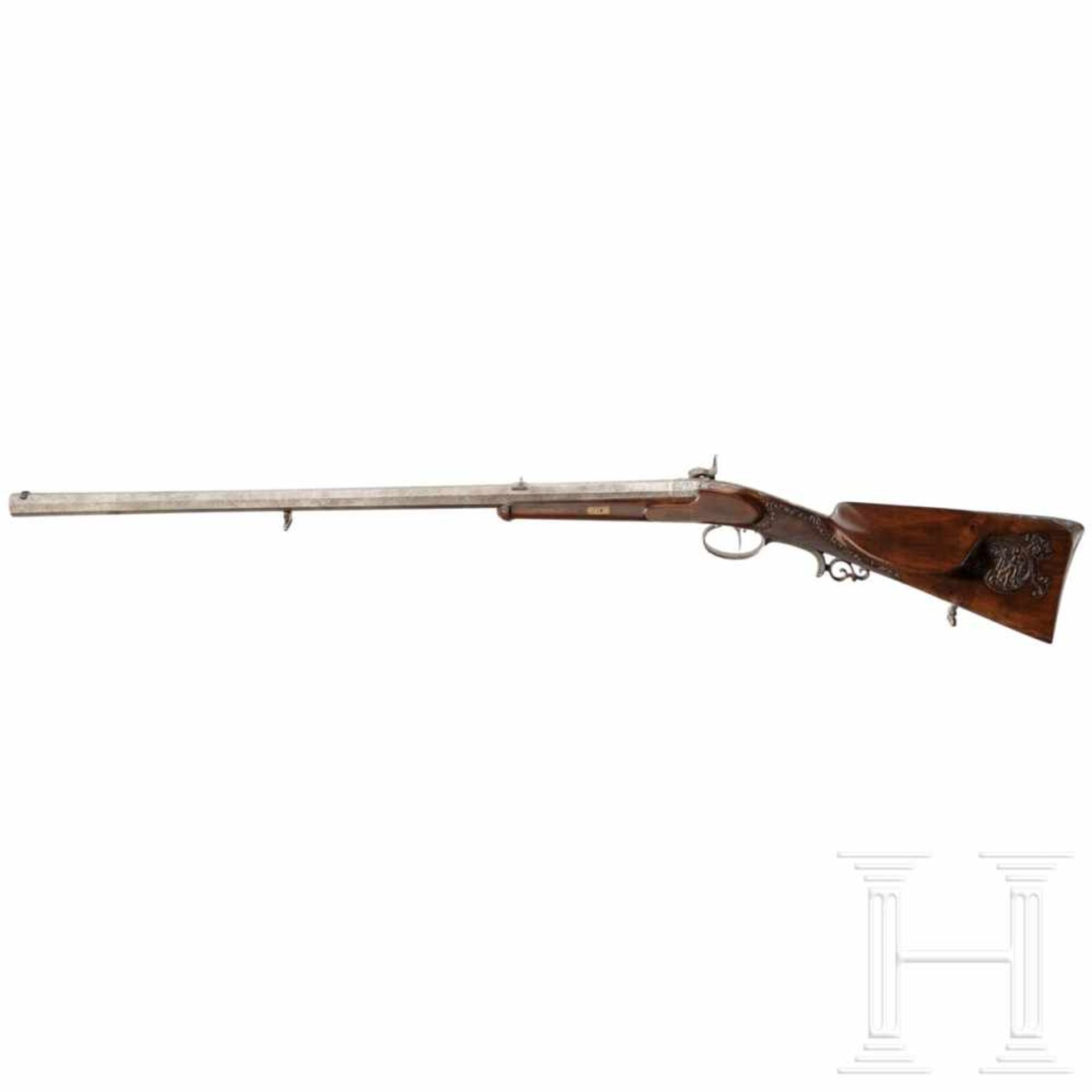 A deluxe Viennese percussion rifle from a comital estate, Jeschek in Josephstadt, circa 1850The - Bild 2 aus 5