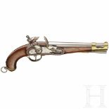 A flintlockpistol, similar to the cavalry pistol M 1798Glatter Lauf im Kaliber 16,5 mm, links am