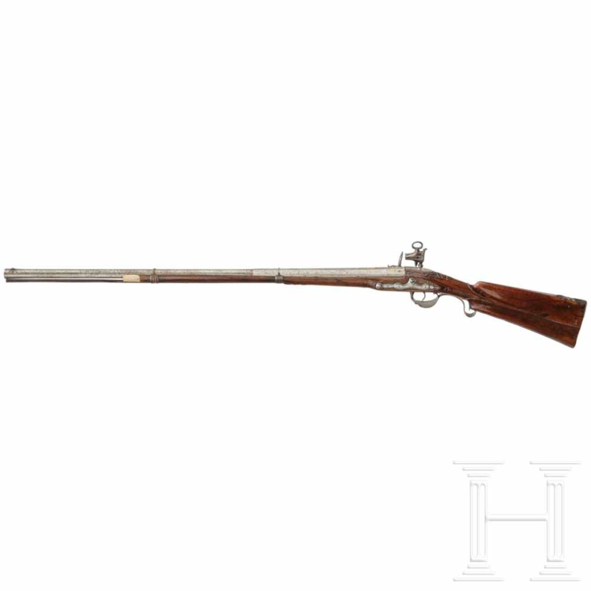 A Spanish Miquelet shotgun, Eibar, ca. 1760Glatter Lauf im Kaliber 17 mm, auf der Oberseite - Bild 2 aus 3