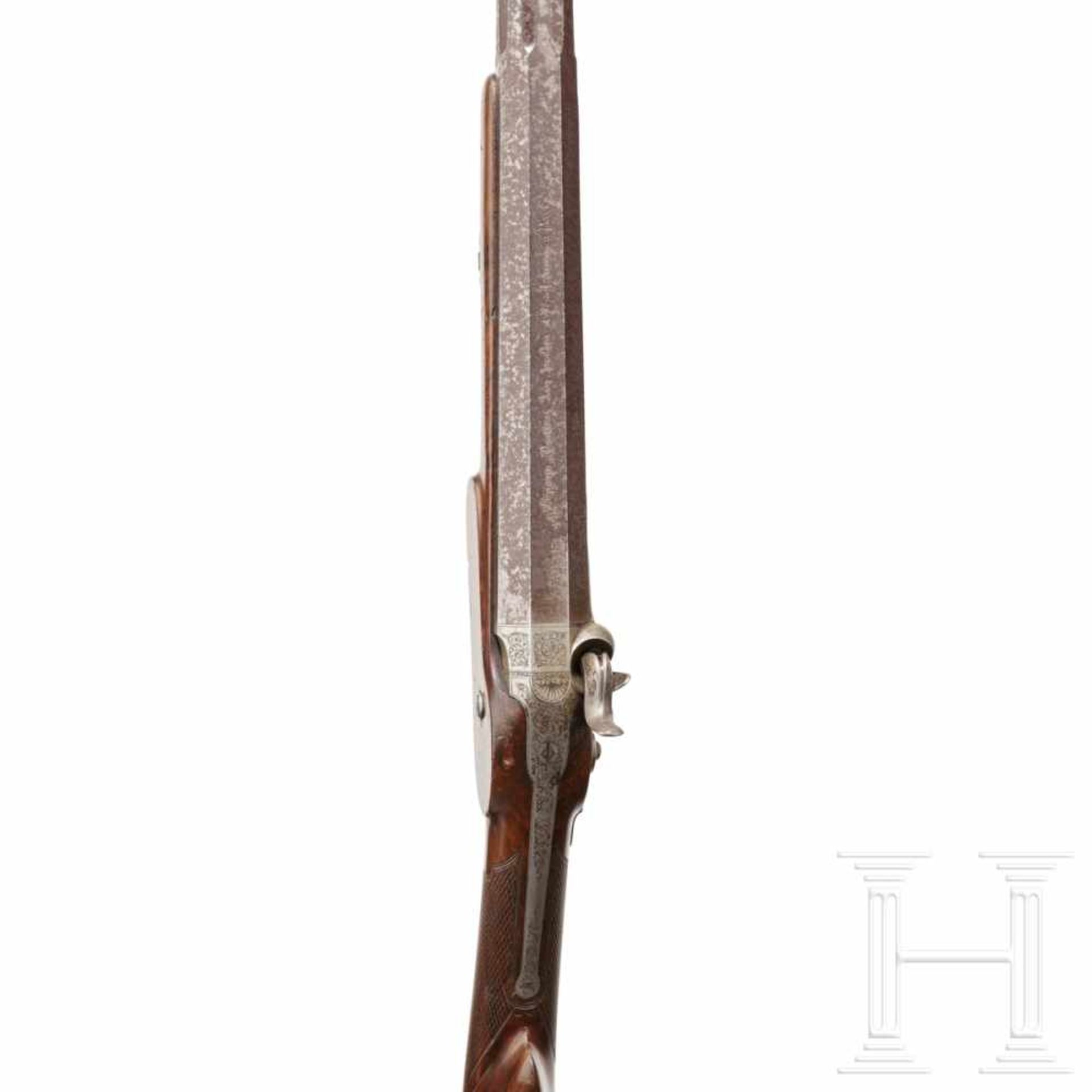 A percussion shotgun by Lepage Moutier in Paris, ca. 1850Über der Kammer achtkantiger, in - Bild 4 aus 4