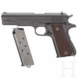 A Colt M 1911 A 1Kal. .45 ACP, Nr. 1122133, blanker Lauf. Siebenschüssig. Dt. Beschuss. Fertigung