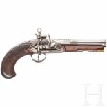 A Miquelet pistol, Pedro Aranguren, Eibar, ca. 1840Achtkantiger, in rund übergehender Lauf im