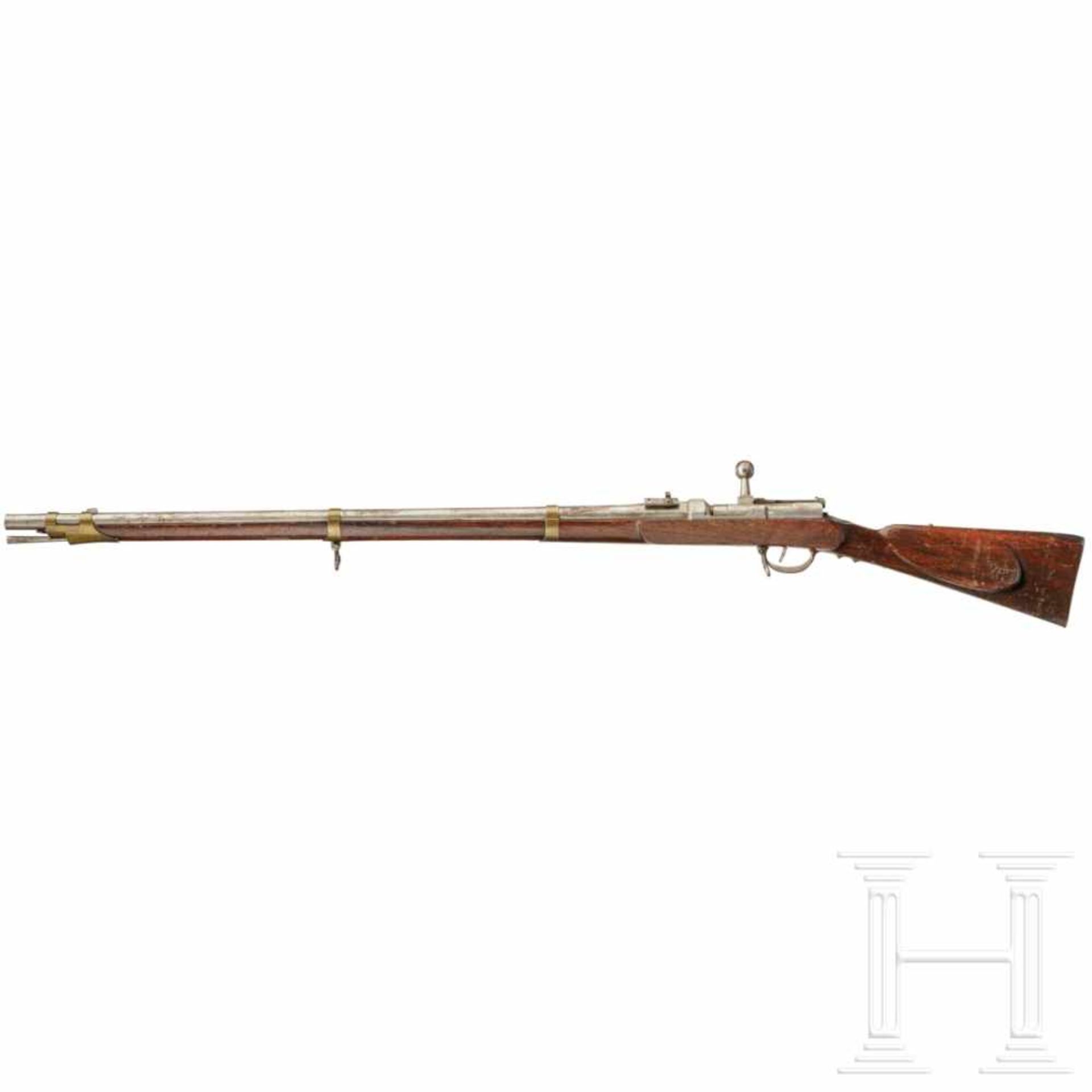 A needlefire rifle for trials, ca. 1840Kaliber 15 mm, ohne Nummer. Vierfach gezogener Lauf im - Bild 2 aus 4