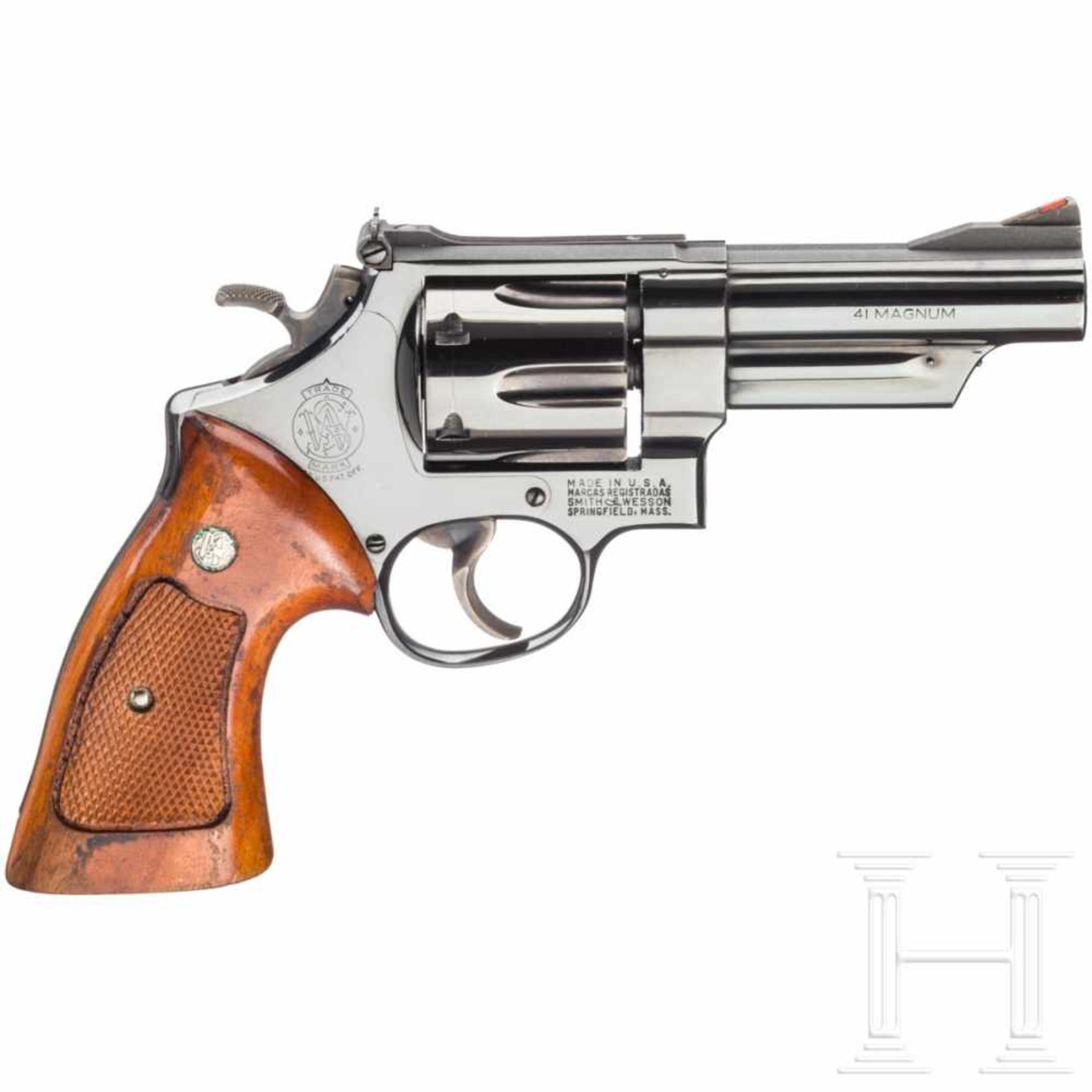 A cased Smith & Wesson Mod. 57, "The .41 Magnum Target"Blanker Lauf, Länge 4". Sechsschüssig. Dt. - Bild 2 aus 3