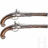 A pair of flintlock pistols, St. Petersburg, circa 1760Two-stage barrels, octagonal then round, with