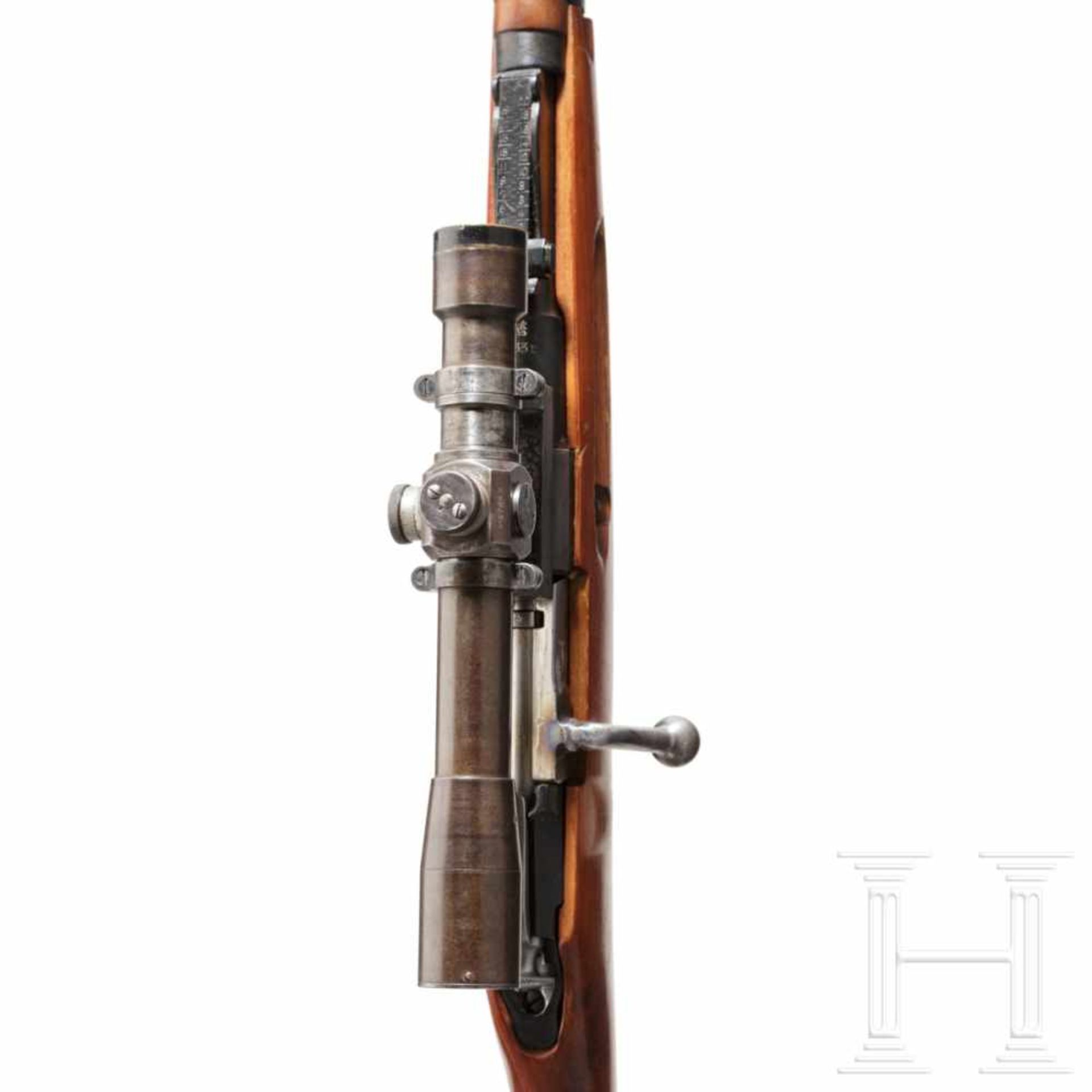 A Mosin -Nagant M 1891/30 sniper rifle with scope PEMKal. 7,62x54 R, Nr. 5242, nummerngleich bis auf - Bild 3 aus 3