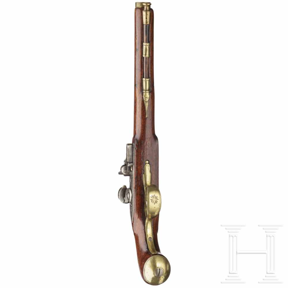 A flintlock pistol by Phillips in London, ca. 1815/20Runder, glatter 250 mm Messinglauf im Kaliber - Image 4 of 6