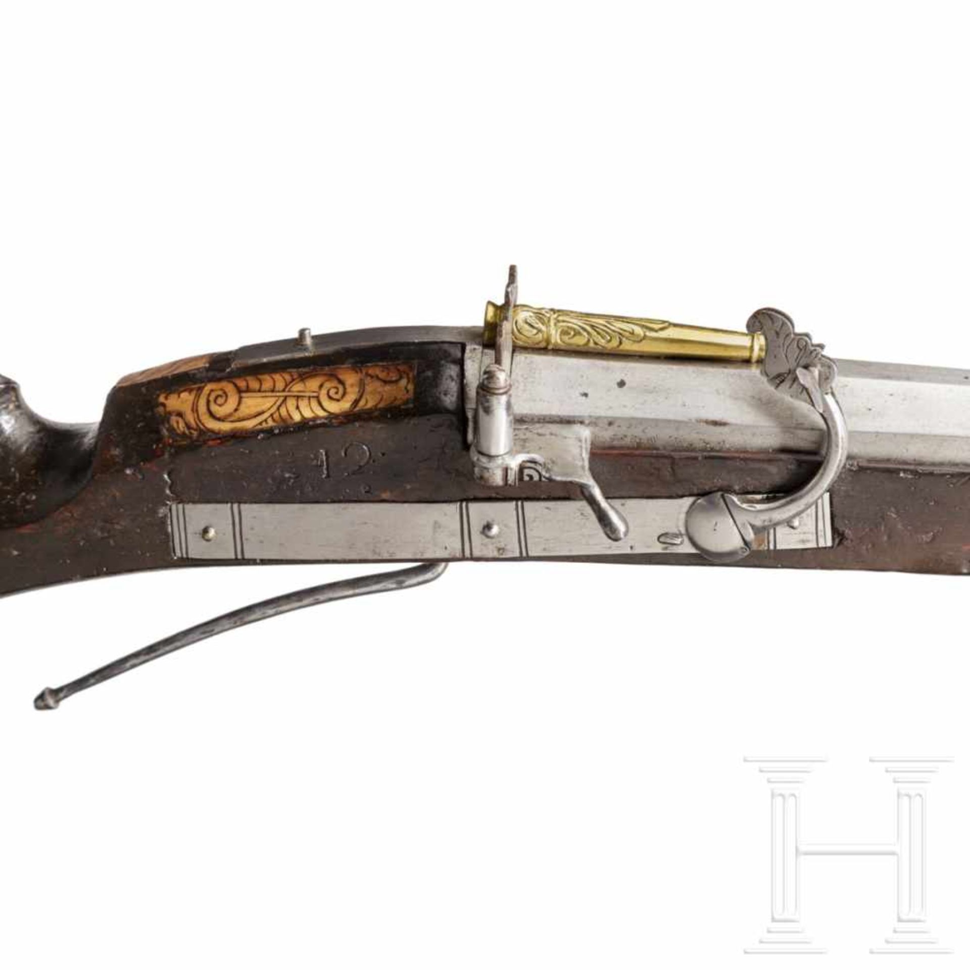 A heavy matchlock musket with musket fork rest from the Emden armoury, circa 1600Smoothbore - Bild 4 aus 6