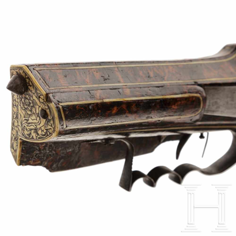 A boy's wheellock rifle, southern German, circa 1720An earlier, octagonal to round barrel with six - Image 7 of 7