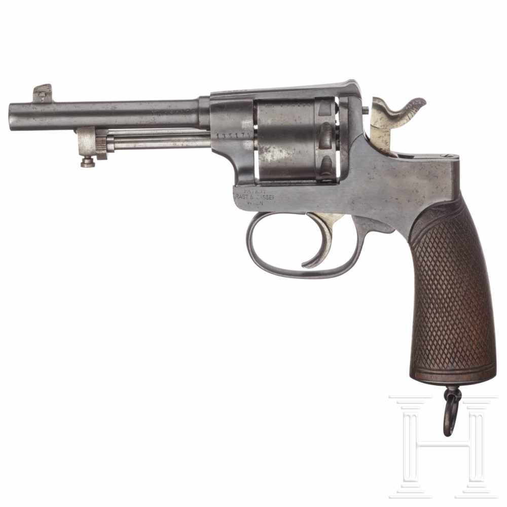 A Gasser M 1898 revolver with holsterKal. 8 mm Gasser, Nr. 135174. Nummerngleich. Narbiger Lauf.