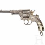 A Revolver Chamelot Delvigne, engraved, nickel-plated, with ivory grips, circa 1872Cal. 9 mm CF,