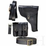 A holster with accessories for the Kongsberg Colt M1914 (replicas)Holster of black cow-hide, belt,