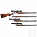 A Winkler, Ferlach, over/under combination rifle, with three barrel sets Cal. .22 Hornet and 16/