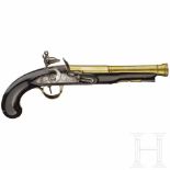 A maritime flintlockpistol by Williams in London, ca. 1790Über der Kammer oktagonaler, nach Baluster