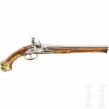 Large flintlock pistol, J. Fleming, Leipzig, circa 1720/30Achtkantiger, nach Baluster runder und