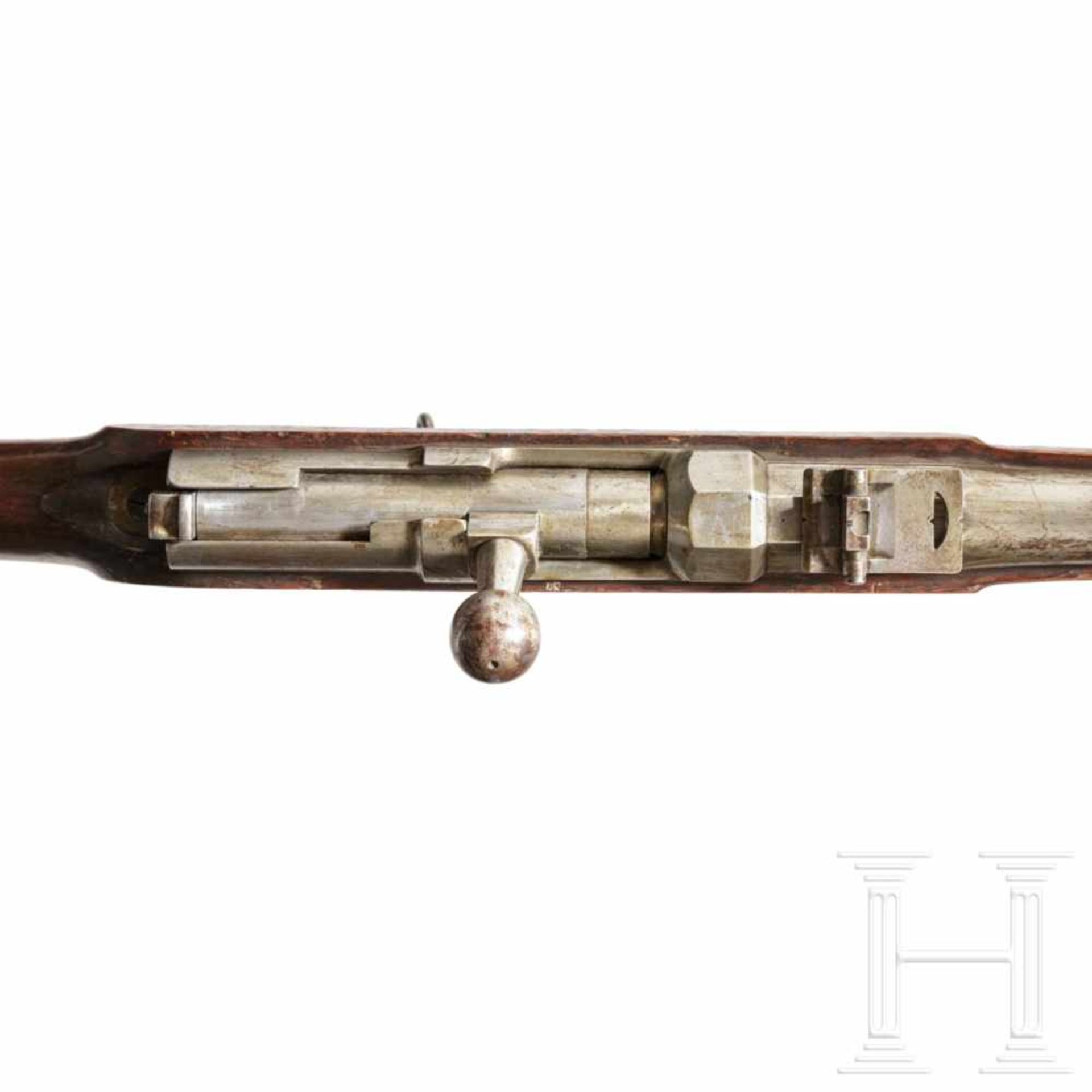 A needlefire rifle for trials, ca. 1840Kaliber 15 mm, ohne Nummer. Vierfach gezogener Lauf im - Bild 3 aus 4