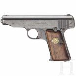 An Ortgies pistol with additional safetyKal. 7,65 mm Brown., Nr. 26624, nummerngleich. Blanker Lauf.