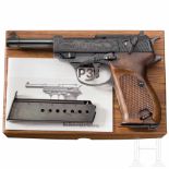 A Walther P 38 Ulm all steel version, engraved and polished with boxKal. 9 mm Luger, Nr. 505000.
