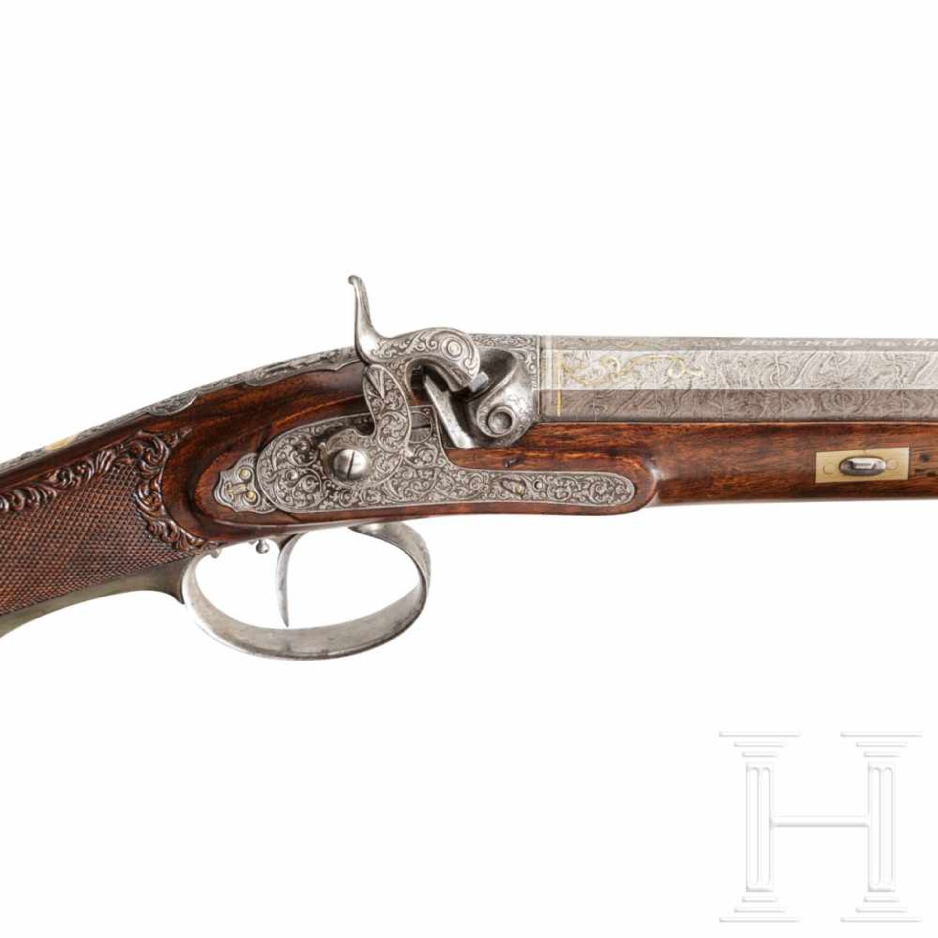 A deluxe Viennese percussion rifle from a comital estate, Jeschek in Josephstadt, circa 1850The - Bild 3 aus 5