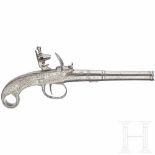 A French/Belgian all-metal flintlock terzerol, circa 1810Abschraubbarer, balustergegliederter,