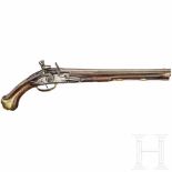 A flintlockpistol by C. Freund in Fürstenau, ca. 1740Glatter Lauf im Kaliber 15 mm, auf der