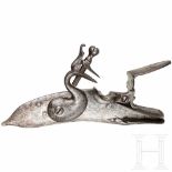 A large German flintlock for a wall piece, 1st half of 18th centurySchweres Schloss mit leicht