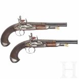 A pair of Spanish miquelet pistols, Jose Ma. Alberdi, circa 1810Octagonal, blued (slightly