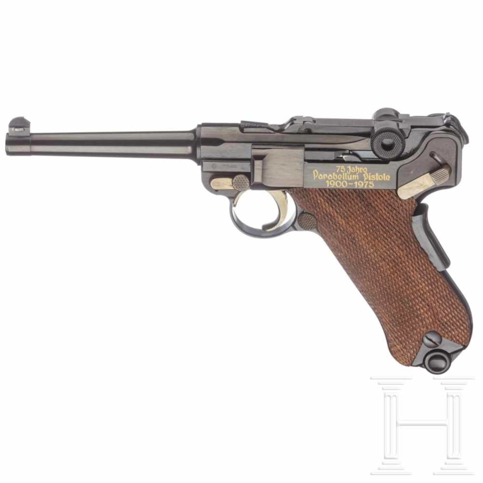 A P08/75 Mauser commemorativel "75 years Parabellum Pistol"Cal. 7.65 mm Luger, no. 176/250, matching