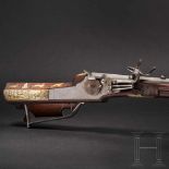A South German wheellock rifle from the armoury of the princes of Salm-Reifferscheidt, dated 1649The