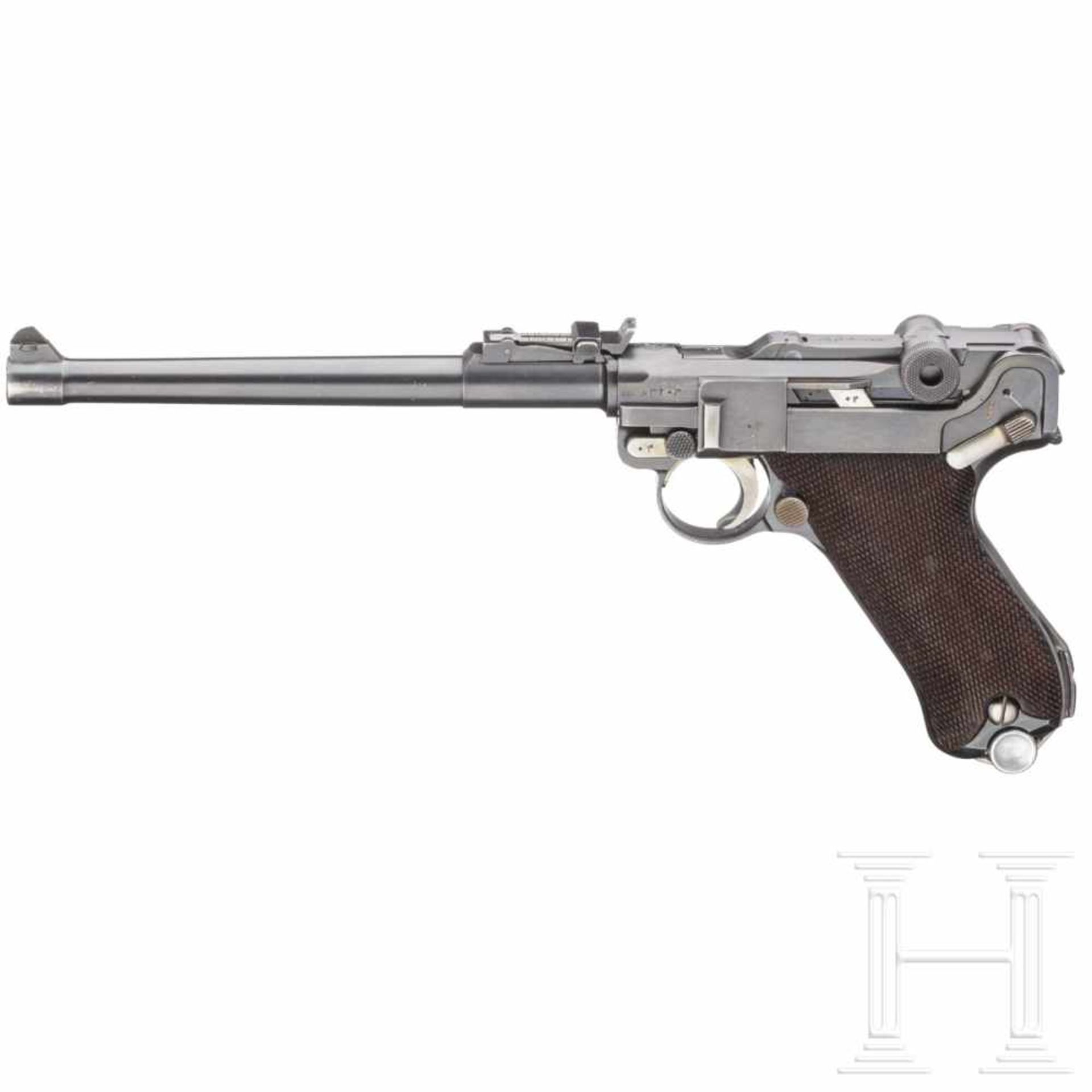 A M 1935/36 long Parabellum Mauser with stock and holster, PersiaKal. 9 mm Luger, Nr. 3204 (