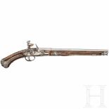 A flintlock pistol, Poncino Borgognone of Brescia, circa 1680The smooth-bore barrel in 12 mm