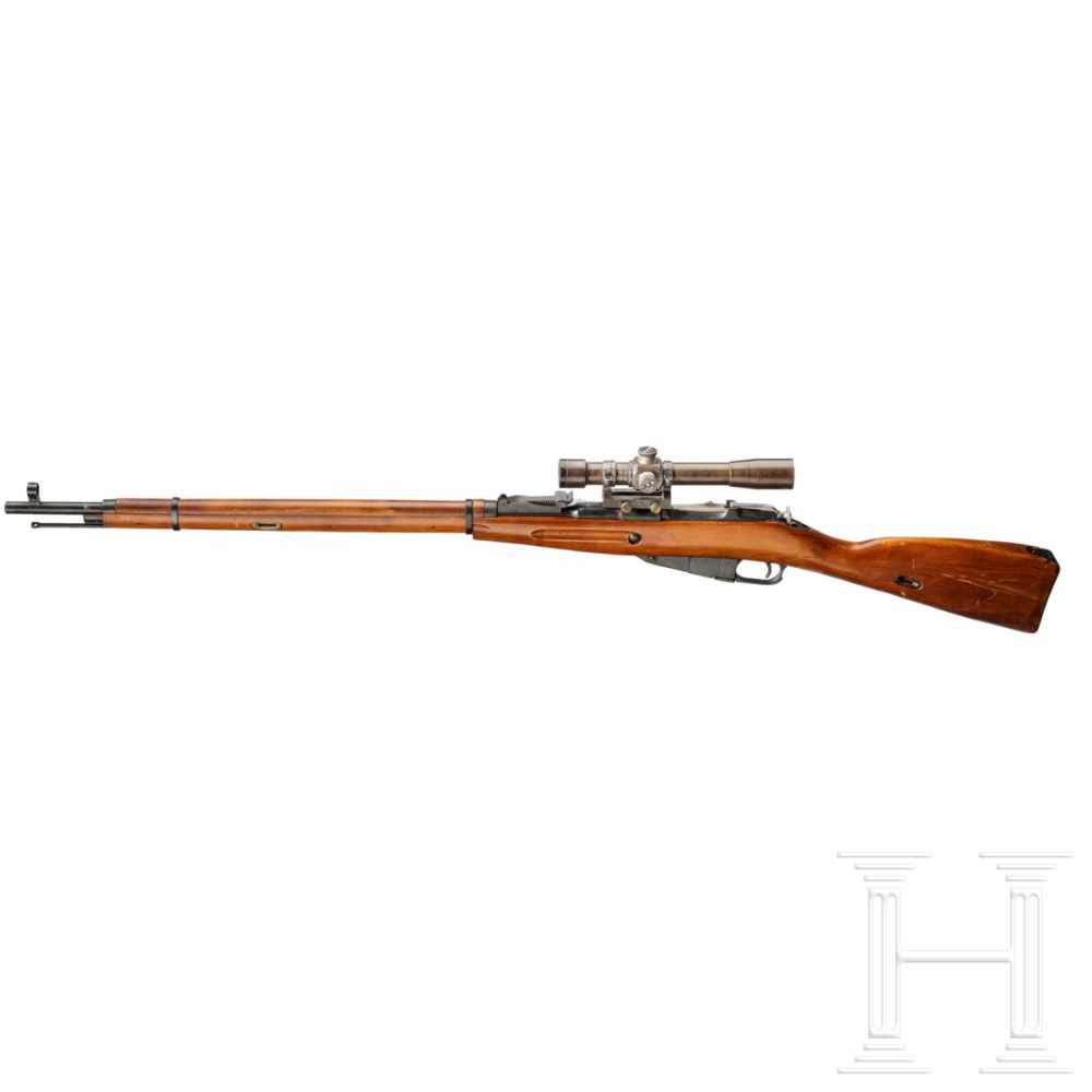 A Mosin -Nagant M 1891/30 sniper rifle with scope PEMKal. 7,62x54 R, Nr. 5242, nummerngleich bis auf - Image 2 of 3