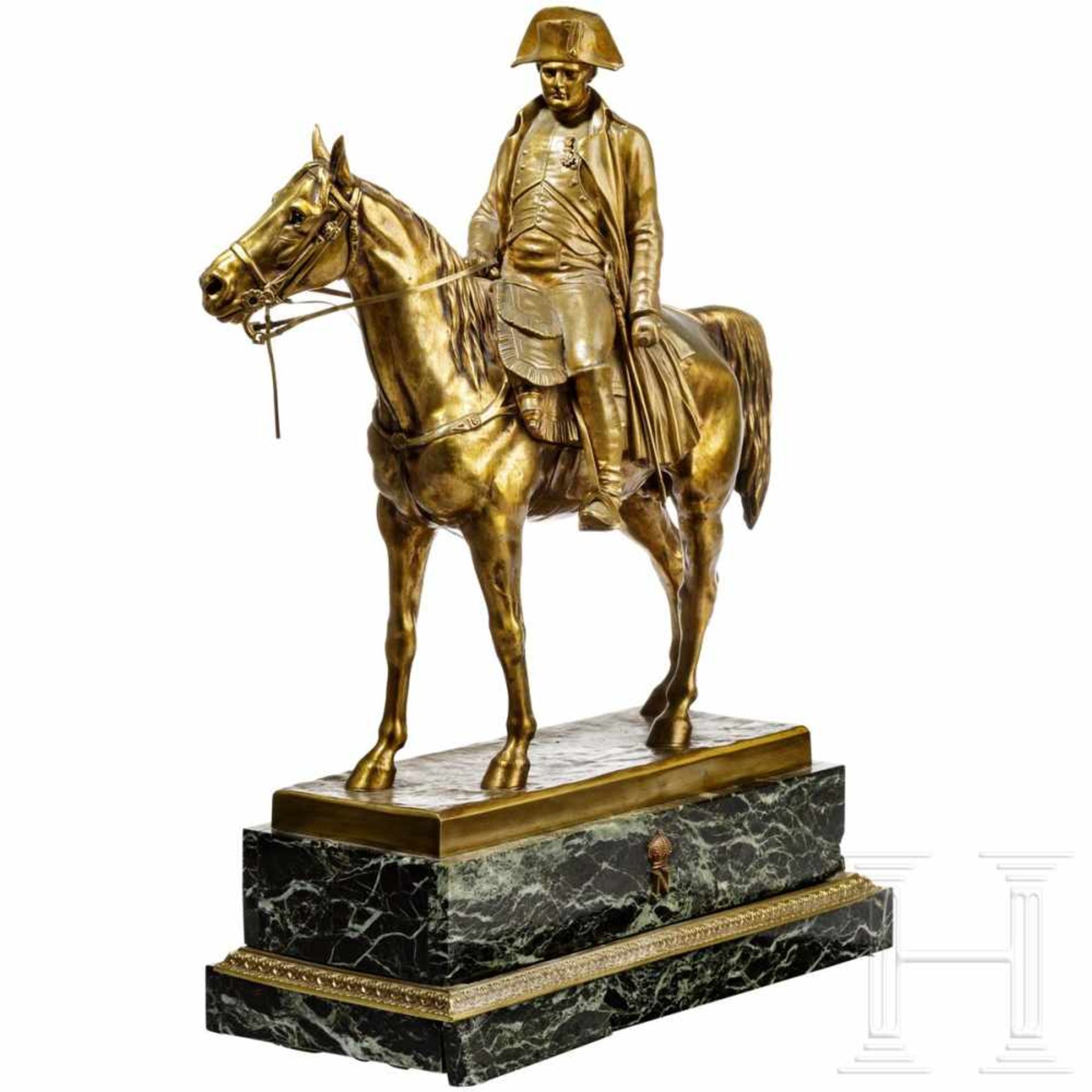 Louis Marie Moris (1818-83) - Napoleon I Bonaparte on horsebackHeavy bronze figure, the - Bild 3 aus 4