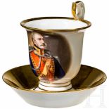 Ernst August I, King of Hanover - a portrait cup, c. 1840Weißes, glasiertes Porzellan, teilvergoldet