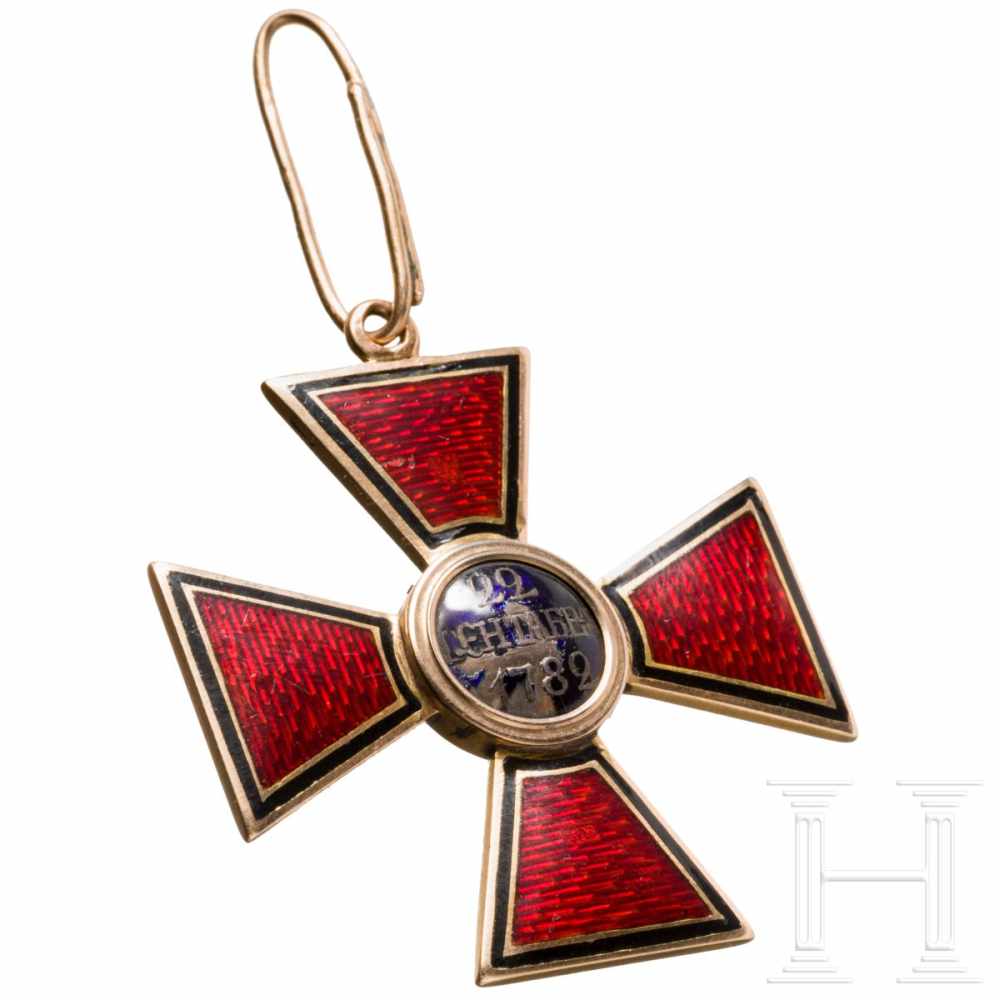 A Russian Order of St. Vladimir – a cross 2nd class by Wilhelm Keibel, mid-19th centuryGold and - Image 4 of 8