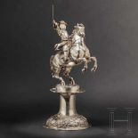 A monumental German equestrian figure of silver in honour of the Great Elector Friedrich Wilhelm (