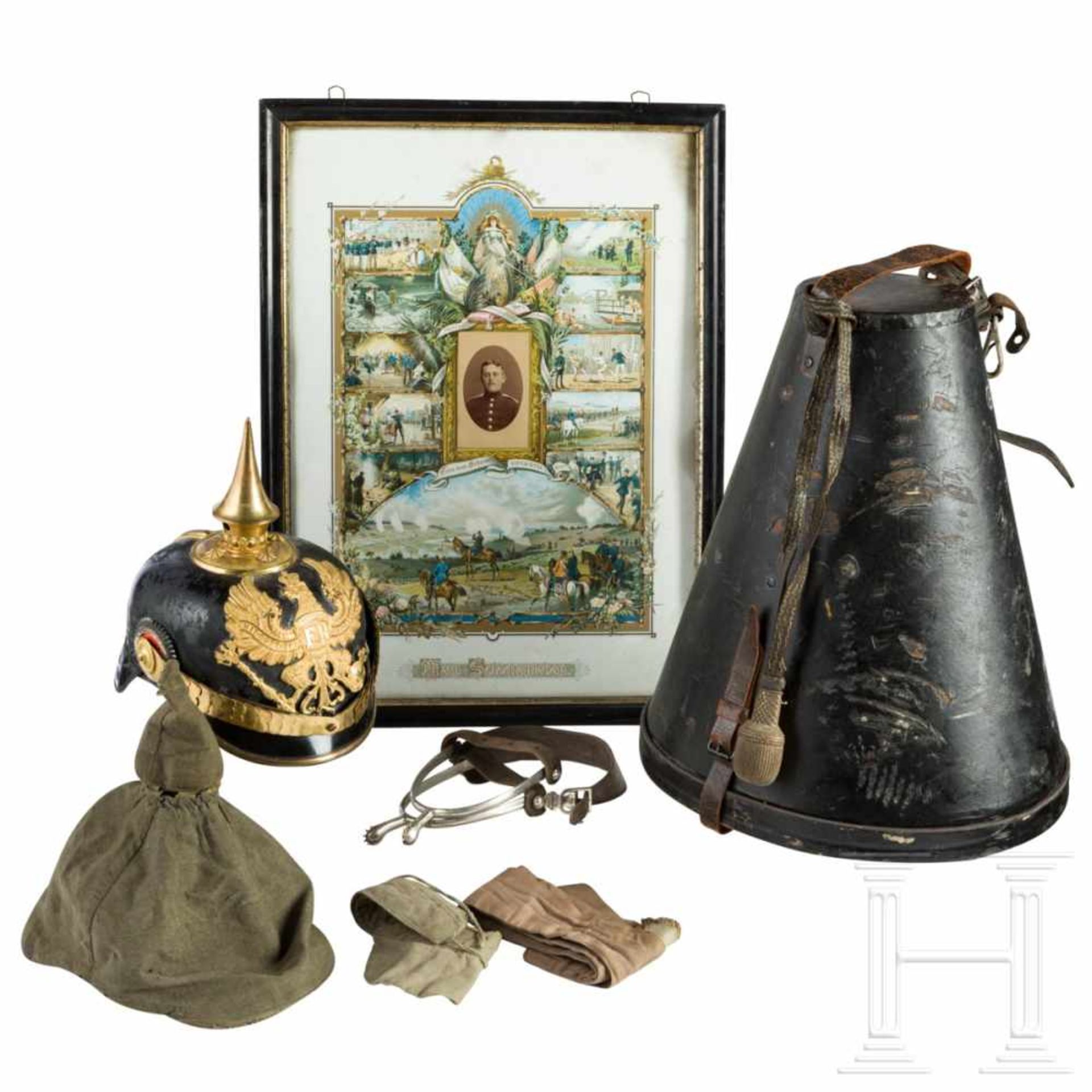 An estate of a Prussian infantry officer, circa 1910Gut erhaltener Helm für Offiziere der Fußtruppen