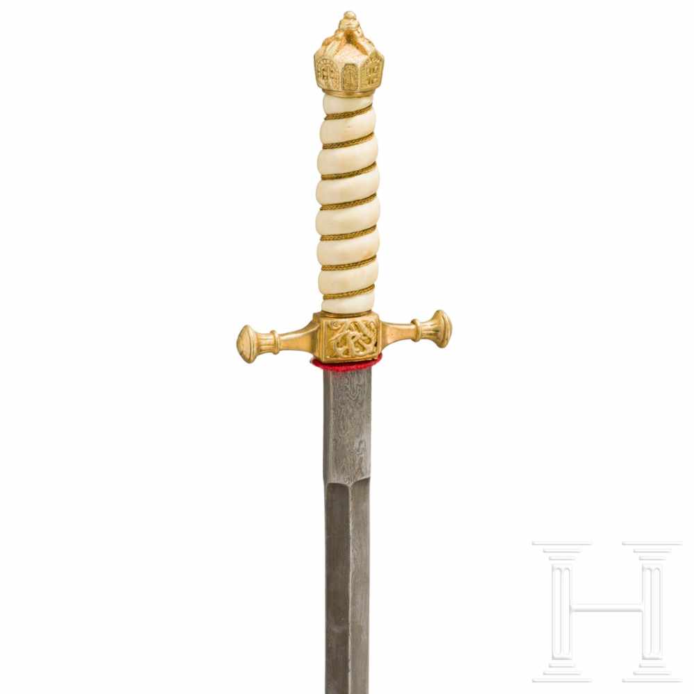 A dagger/letter opener in the form of the daggers of the German imperial navySpätere Damastklinge - Image 3 of 4