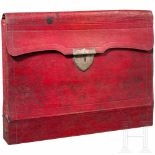 A document bag made of red leather, possibly Russia, first third of 19 centuryWeinrotes