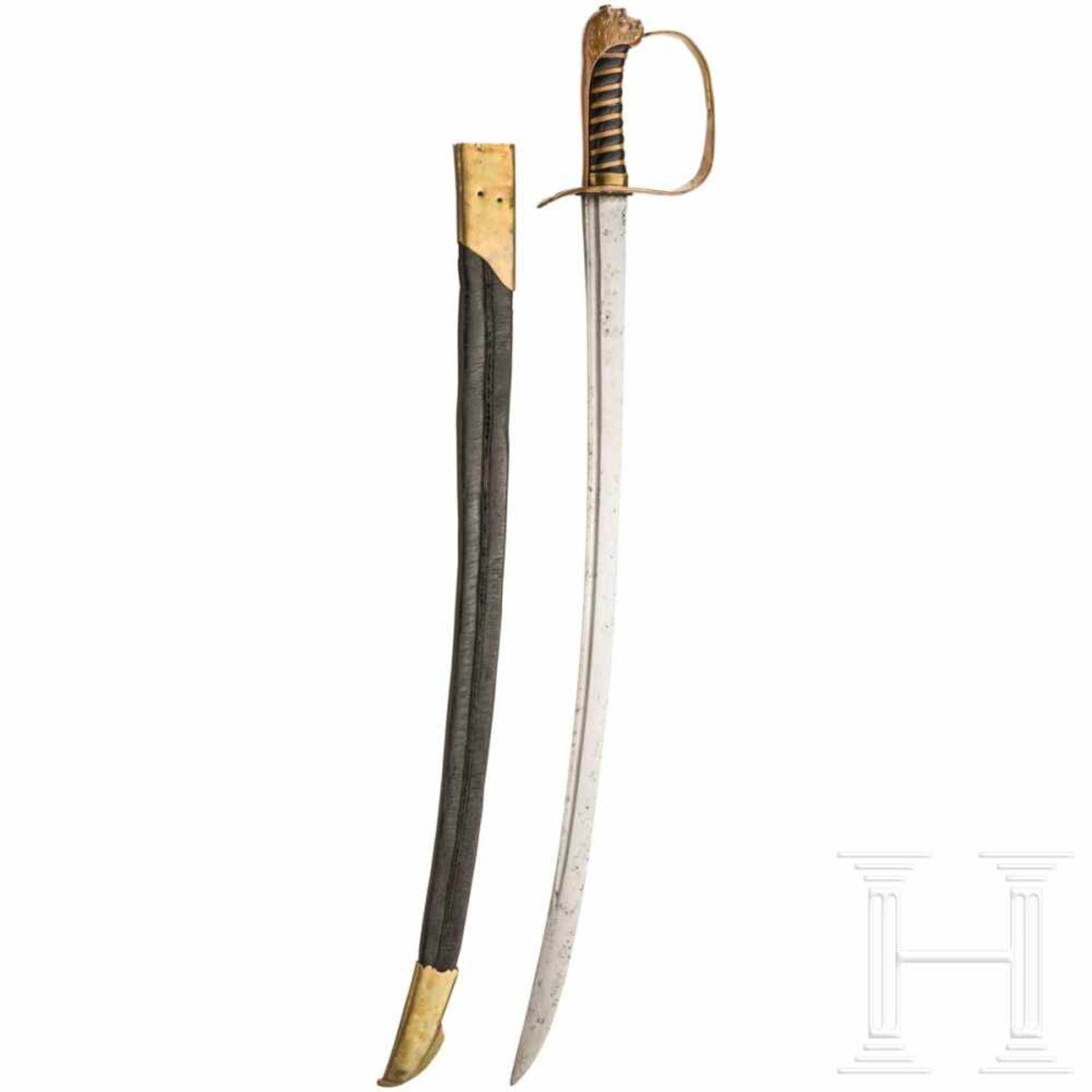 A sabre for infantry officers, circa 1790Scharfe, leicht geschwungene Rückenklinge (etwas narbig) - Bild 2 aus 2