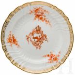 Emperor Wilhelm II - a Neuozier KPM plate from the royal table serviceWeißes, glasiertes Porzellan