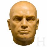 Benito Mussolini - a portrait bust of waxÜberlebensgroßer, hautähnlicher Wachskopf (hohl), innen mit