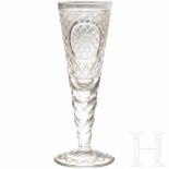 Emperor Franz Joseph I of Austria - a large crystal glass cup with cut portraitSchwere, große